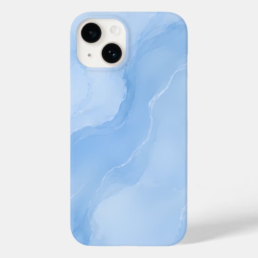ソフトブルーの大理石抽象パターン Case-Mate iPhoneケース (裏面)