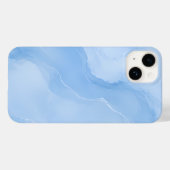 ソフトブルーの大理石抽象パターン Case-Mate iPhoneケース (裏面 (横))