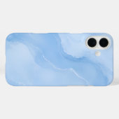 ソフトブルーの大理石抽象パターン Case-Mate iPhoneケース (裏面 (横))