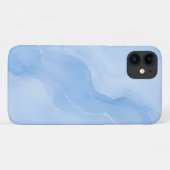 ソフトブルーの大理石抽象パターン Case-Mate iPhoneケース (裏面(横))