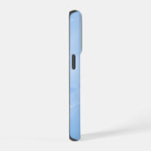 ソフトブルーの大理石抽象パターン iPhoneケース (右側面)