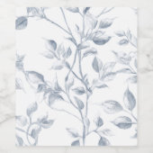 ソフトブルーの手離れ描きボタニカル ワインラベル (シングルラベル)