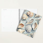 ソフトブルーの沿岸の貝殻水彩 プランナー手帳 (ディスプレー)