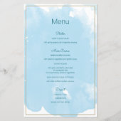 ソフトブルーの洗礼メニュー（ゴールドのアクセント付き） (裏面)