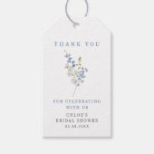 ソフトブルーの繊細な花束 ギフトタグ (正面)