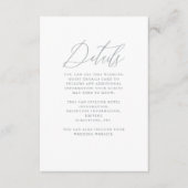 ソフトブルーの花とカリグラフィーの結婚式 エンクロージャーカード (正面)