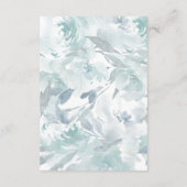ソフトブルーの花とカリグラフィーの結婚式 エンクロージャーカード (裏面)