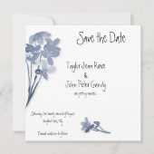 ソフトブルーの花の結婚式 Save the Date セーブザデート (正面)