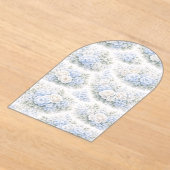 ソフトブルーの花柄エレガントロマンティックボタニカル アクリル招待状 (レイダウン)