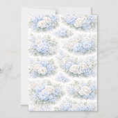 ソフトブルーの花柄エレガントロマンティックボタニカル マグネット招待状 (正面)