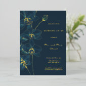 ソフトブルーの蘭の朝  箔招待状 (立ち正面)