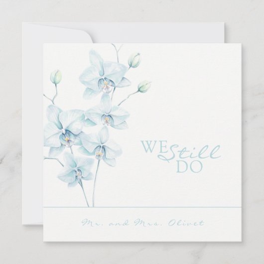 ソフトブルーの蘭の誓い更新25周年招待状 招待状 (正面)