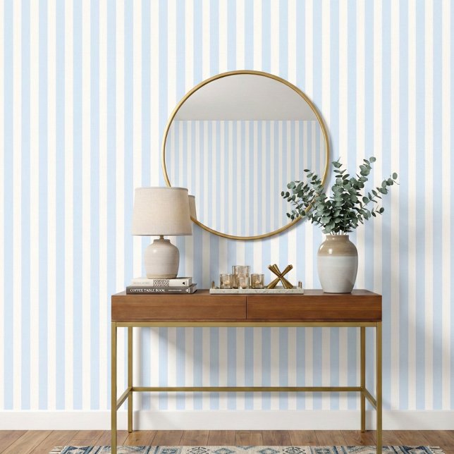 ソフトブルーアイボリーストライプミニマリスト 壁紙 (クリエイターアップロード済み)