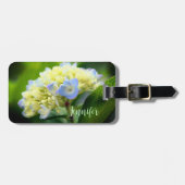 ソフトブルーアジサイパーソナライズされた花 ラゲッジタグ (正面横)