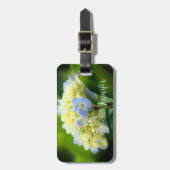 ソフトブルーアジサイパーソナライズされた花 ラゲッジタグ (正面縦)