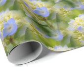 ソフトブルーアジサイ花柄自然 ラッピングペーパー (ロールコーナー)