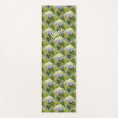 ソフトブルーアジサイ花自然 パーソナライズされた ヨガマット (正面)