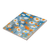 ソフトブルーウォッシュのワイルドフラワームーブメント タイル (側面)