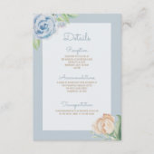 ソフトブルーウォーターの色のスケッチフローラ エンクロージャーカード (正面)