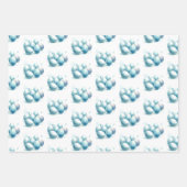 ソフトブルーウォーターカラーイースターエッグラッピング紙 ラッピングペーパーシート (正面)