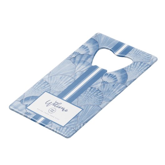 ソフトブルーウォーターカラーシーシェル クレジットカード栓抜き (裏面アングル)