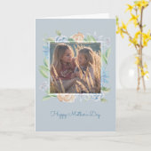 ソフトブルーウォーターカラースケッチフローラ母の日 カード (黄色い花)