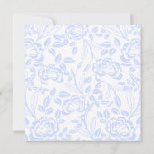 ソフトブルーエレガントバラ結婚式招待状 招待状 (裏面)