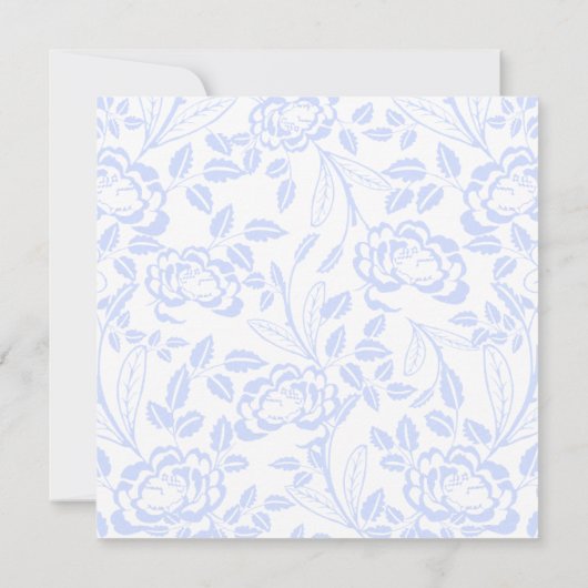 ソフトブルーエレガントバラ結婚式招待状 招待状 (裏面)