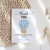ソフトブルーエレファントホットエアバルーン赤ちゃんシャワー サンキューカード