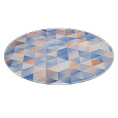 ソフトブルーオレンジ色の三角形 カッティングボード (角)