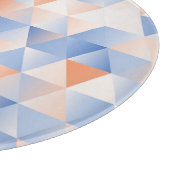 ソフトブルーオレンジ色の三角形 カッティングボード (角)