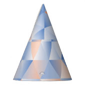 ソフトブルーオレンジ色の三角形 パーティーハット (左)