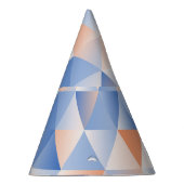 ソフトブルーオレンジ色の三角形 パーティーハット (右)