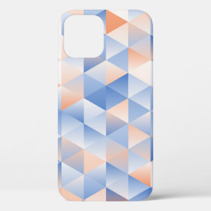 ソフトブルーオレンジ色の三角形 iPhone 12ケース