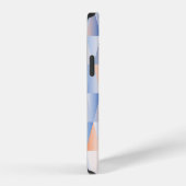 ソフトブルーオレンジ色の三角形 iPhoneケース (右側面)