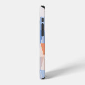 ソフトブルーオレンジ色の三角形 iPhoneケース (左側面)