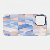 ソフトブルーオレンジ色の三角形 iPhoneケース (裏面横)