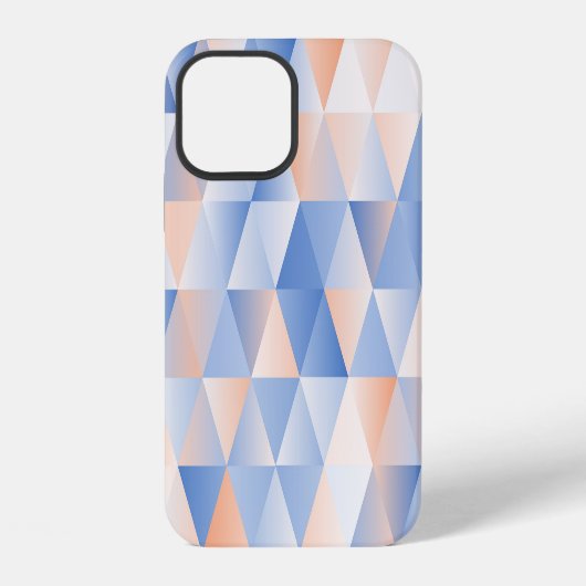 ソフトブルーオレンジ色の三角形 iPhoneケース (裏面)