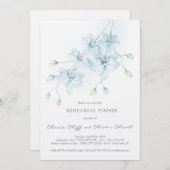 ソフトブルーオーキッドリハーサルディナー 招待状 (正面/裏面)