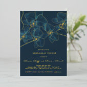 ソフトブルーオーキッドリハーサルディナー 箔招待状 (立ち正面)