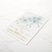 ソフトブルーオーキッドリハーサルディナー 箔招待状 (回転した状態)