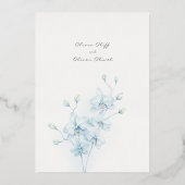 ソフトブルーオーキッドリハーサルディナー 箔招待状 (裏面)