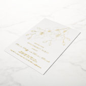 ソフトブルーオーキッド婚約パーティ招待状 箔招待状 (回転した状態)