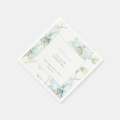 ソフトブルーオーキッド結婚の歓迎 スタンダードカクテルナプキン (角)