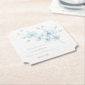 ソフトブルーオーキッド結婚の歓迎 ペーパーコースター (アングル)