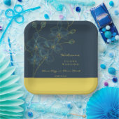 ソフトブルーオーキッド結婚の歓迎 ペーパープレート (パーティー)