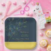 ソフトブルーオーキッド結婚の歓迎 ペーパープレート (パーティー)