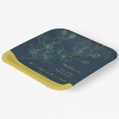 ソフトブルーオーキッド結婚の歓迎 ペーパープレート (傾斜あり)