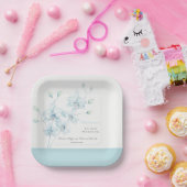 ソフトブルーオーキッド結婚の歓迎 ペーパープレート (パーティー)