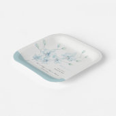 ソフトブルーオーキッド結婚の歓迎 ペーパープレート (傾斜あり)